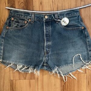 Denim Frayed Hem Women's Shorts